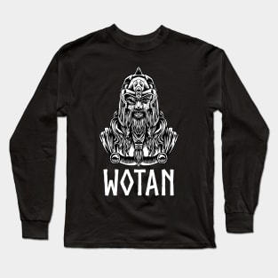 Medieval German Mythology - Pagan God Wotan - Germanic Long Sleeve T-Shirt